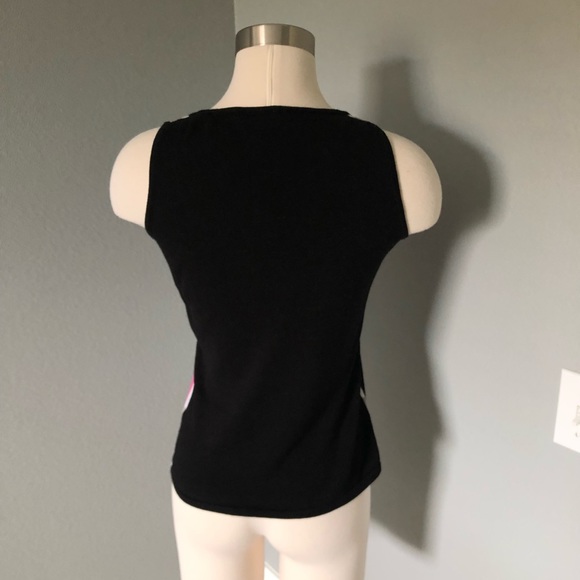 Taifun Collection Sleeveless V-Neck Checkered Knit Sweater Blouse - Picture 9 of 16